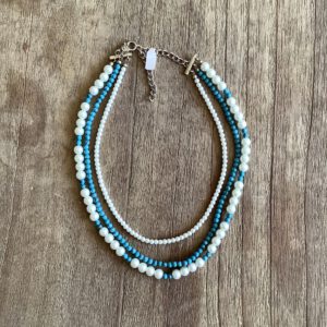 Ketting glasparels en turquoise