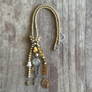 Ketting glasparels goud