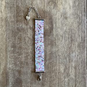 Armband geweven met cateye kraaltjes